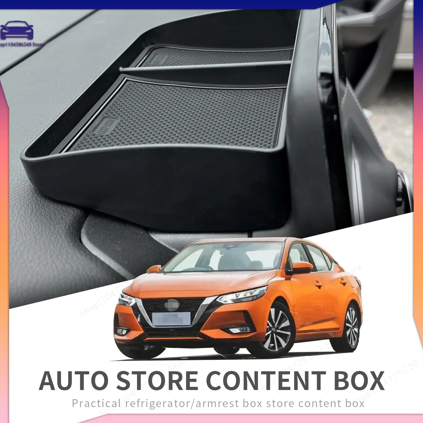 Car Center Console Hidden Dashboard Storage Tray Organizer Box Behind Screen Fit Nissan Sentra 2020-2022 Interior Accessories