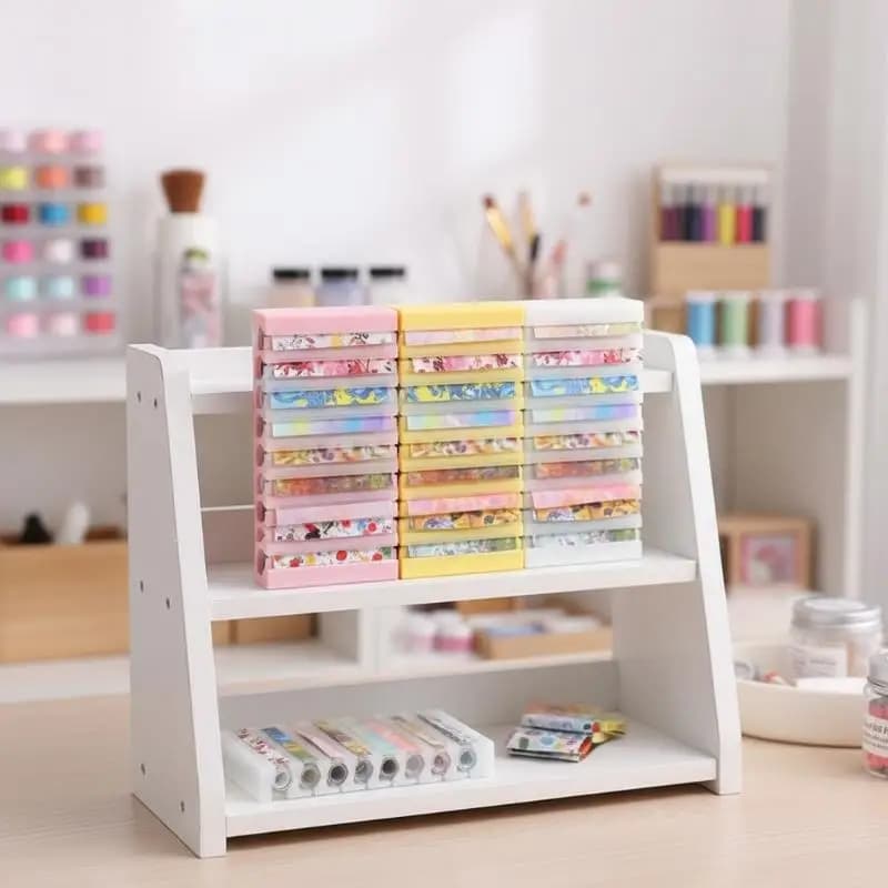 10 Grid Nail Transfer Paper Organizer Box for Nail Art Sticker Accessories Durable Storage for Salon Home Vanity Desk