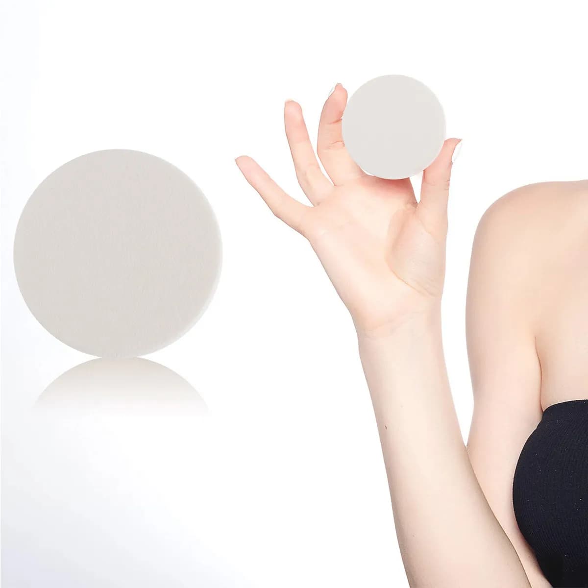 5Pcs Dermatologically Safe Latex Powder Puff Round Sponge for Face Foundation Loose Powder Blending Easy Clean Portable Travel