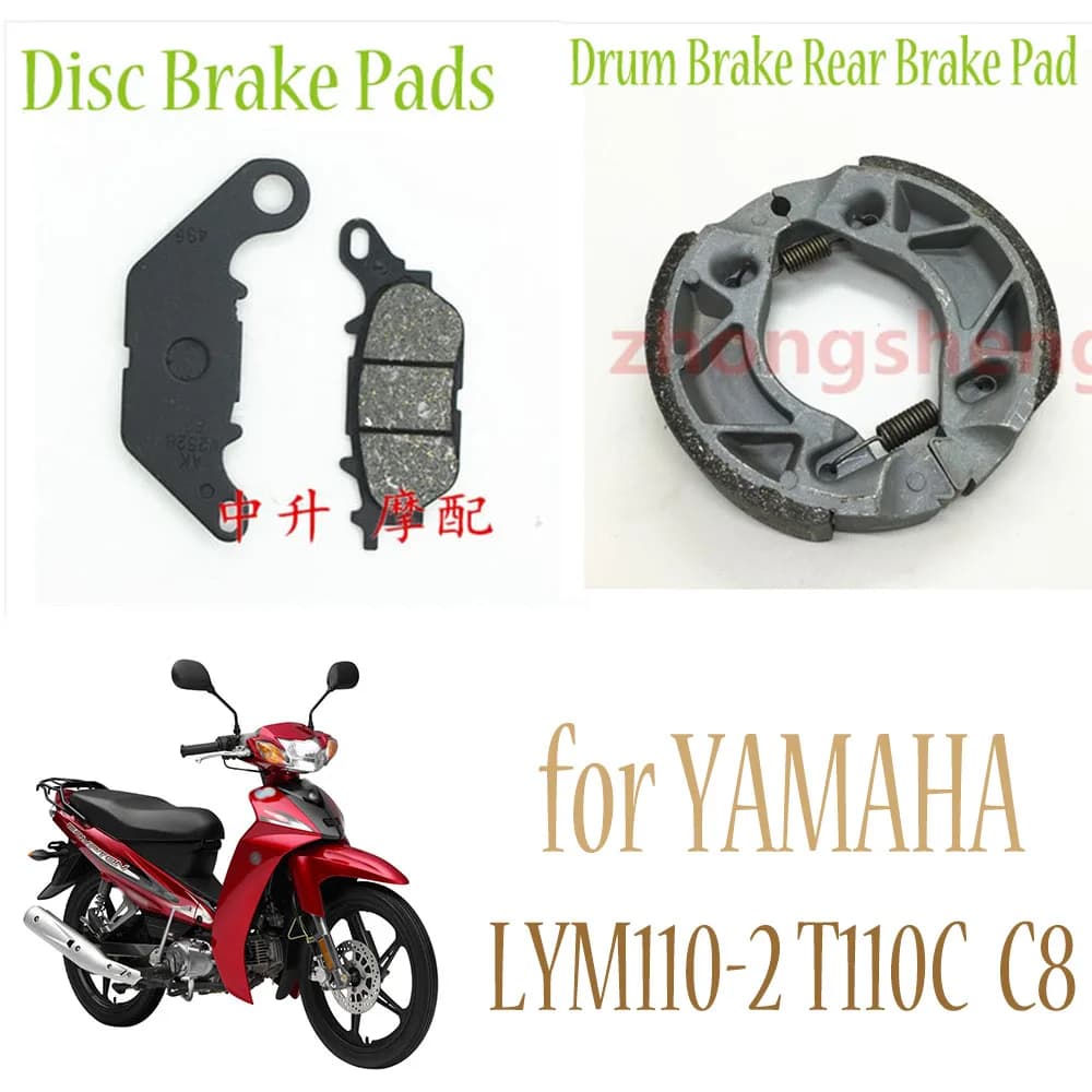 Sistema frenante del motociclo anteriore disco posteriore pastiglie freno a tamburo Set per YAMAHA cryon R T110 T110C C8 LYM110 4S5-W0045-00