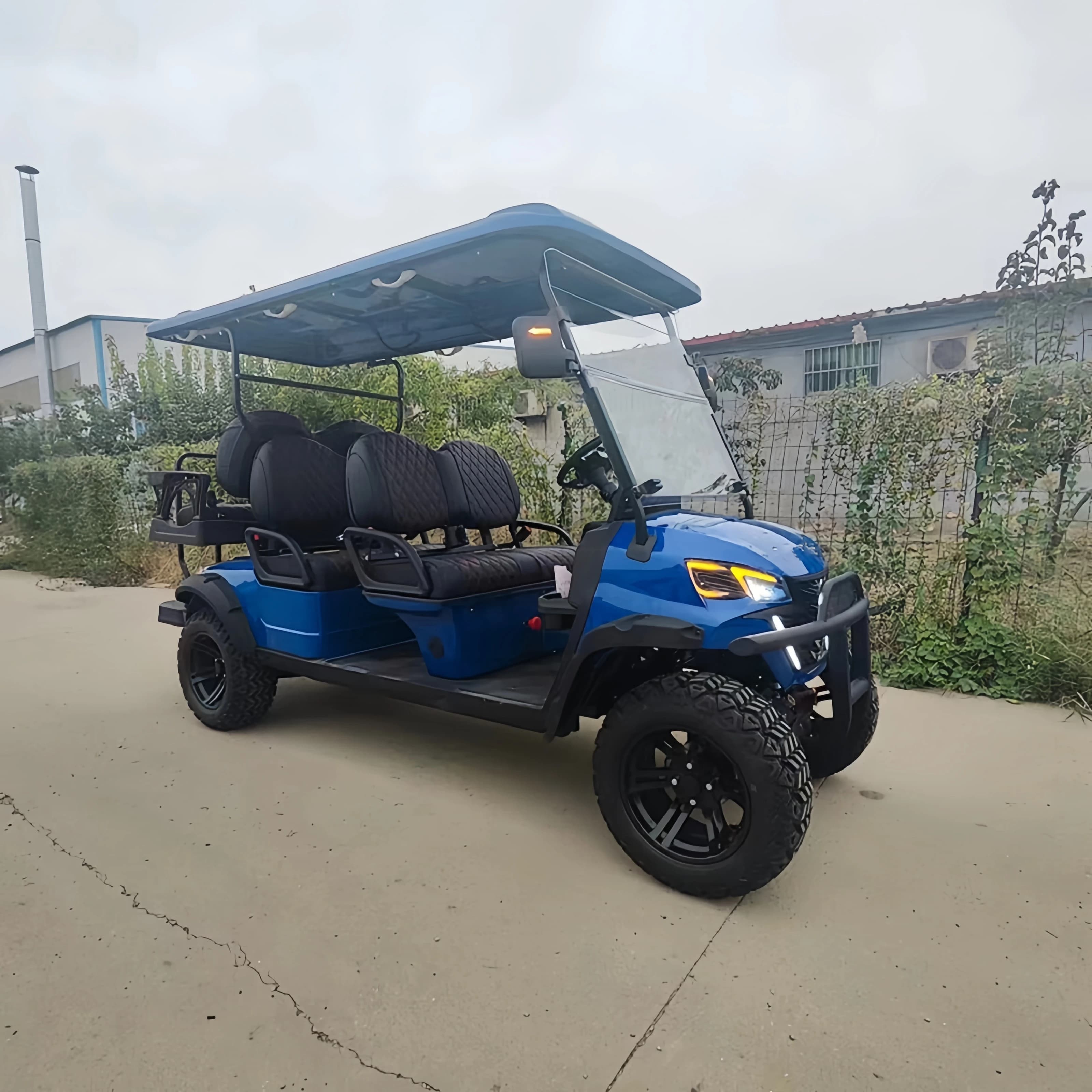 Nuovo modello Approvato CE 6 posti Street Legal Personalizzato fuoristrada Carrelli da golf elettrici buggy da golf Generatore di energia del pannello solare