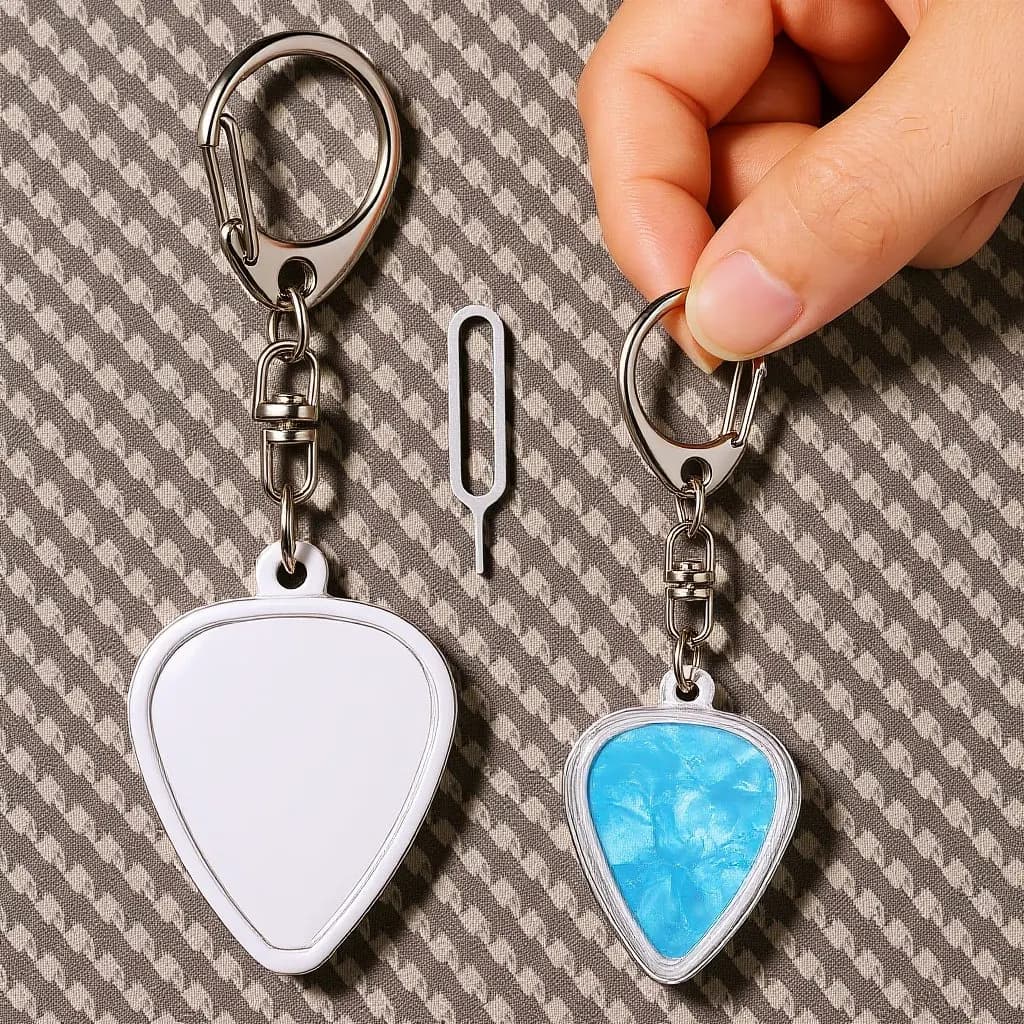Portachiavi a Forma di Cuore Trasparente per Plettri da Chitarra, Custodia Organizer Portatile per Plettri di Dimensioni Standard, Protezione e Conservazione