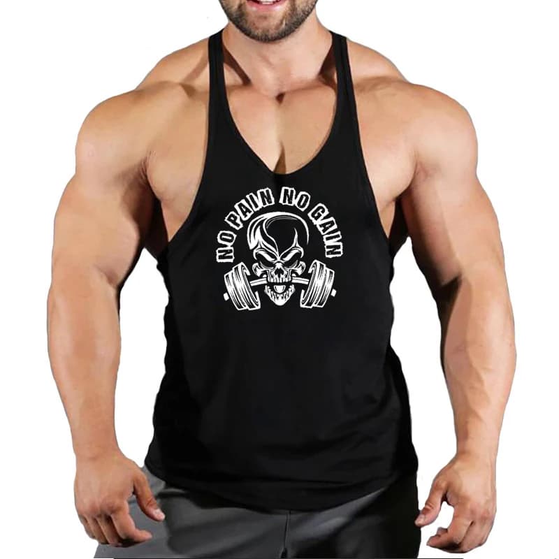 Nuova vendita calda Canotta stampata da uomo Canotta fresca traspirante Camicia da corsa T-shirt in cotone Canottiera bodybuilding Fitness senza maniche Palestra