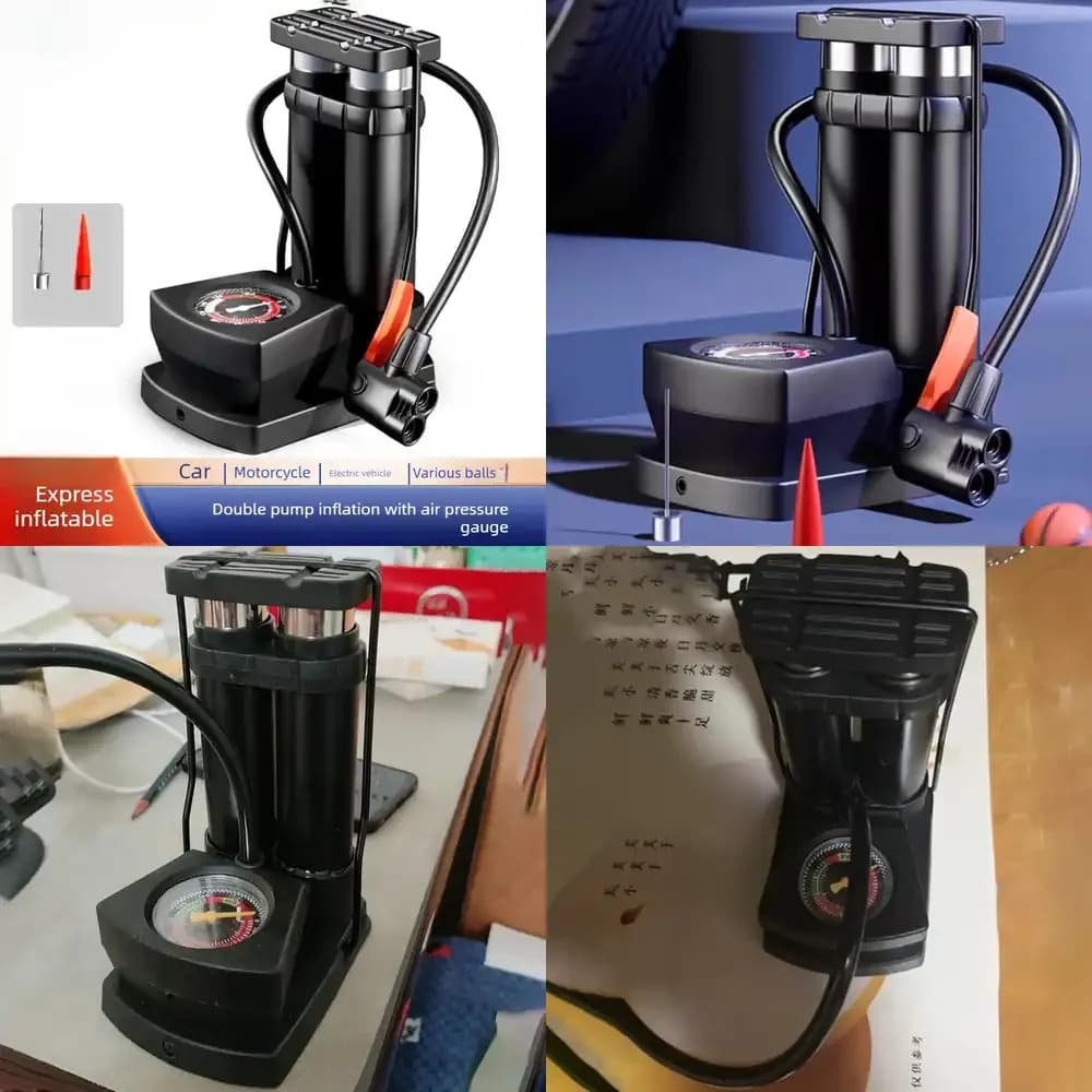 WAP02 per Pompa Bici Portatile ad Alta Pressione, Pompa ad Aria a Pedale Multifunzione Mini per Bici da Strada e Mountain Bike