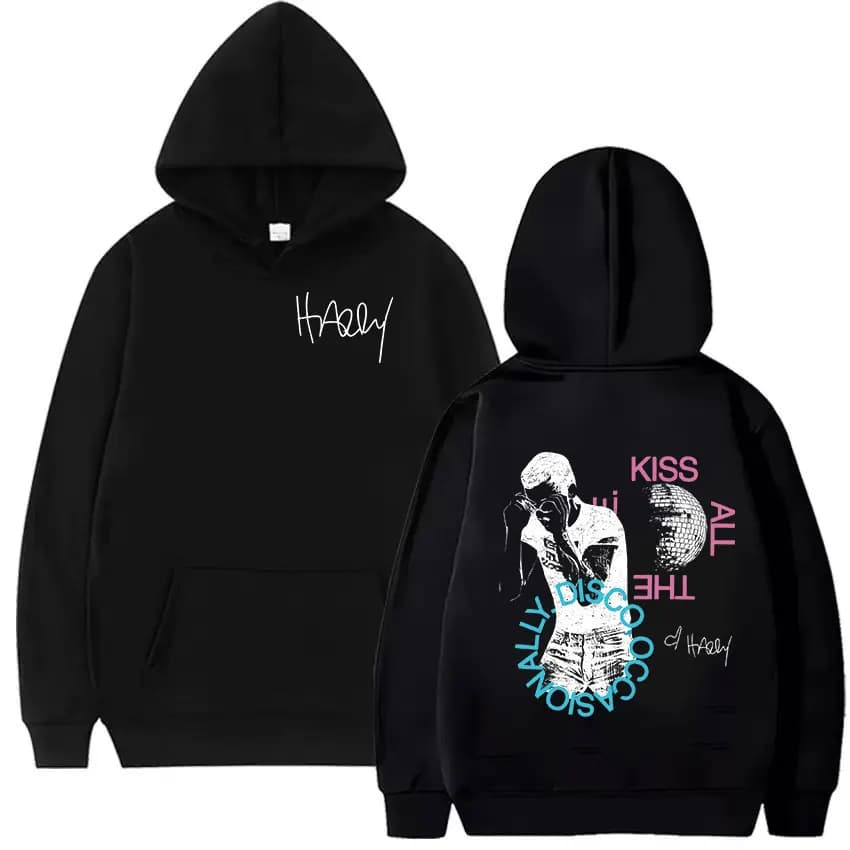 Felpa con Cappuccio dell'Album Musicale di Harry Styles, Tour 'Kiss All The Time Disco Occasionally' 2026, Pullover Oversize Hip Hop per Uomo