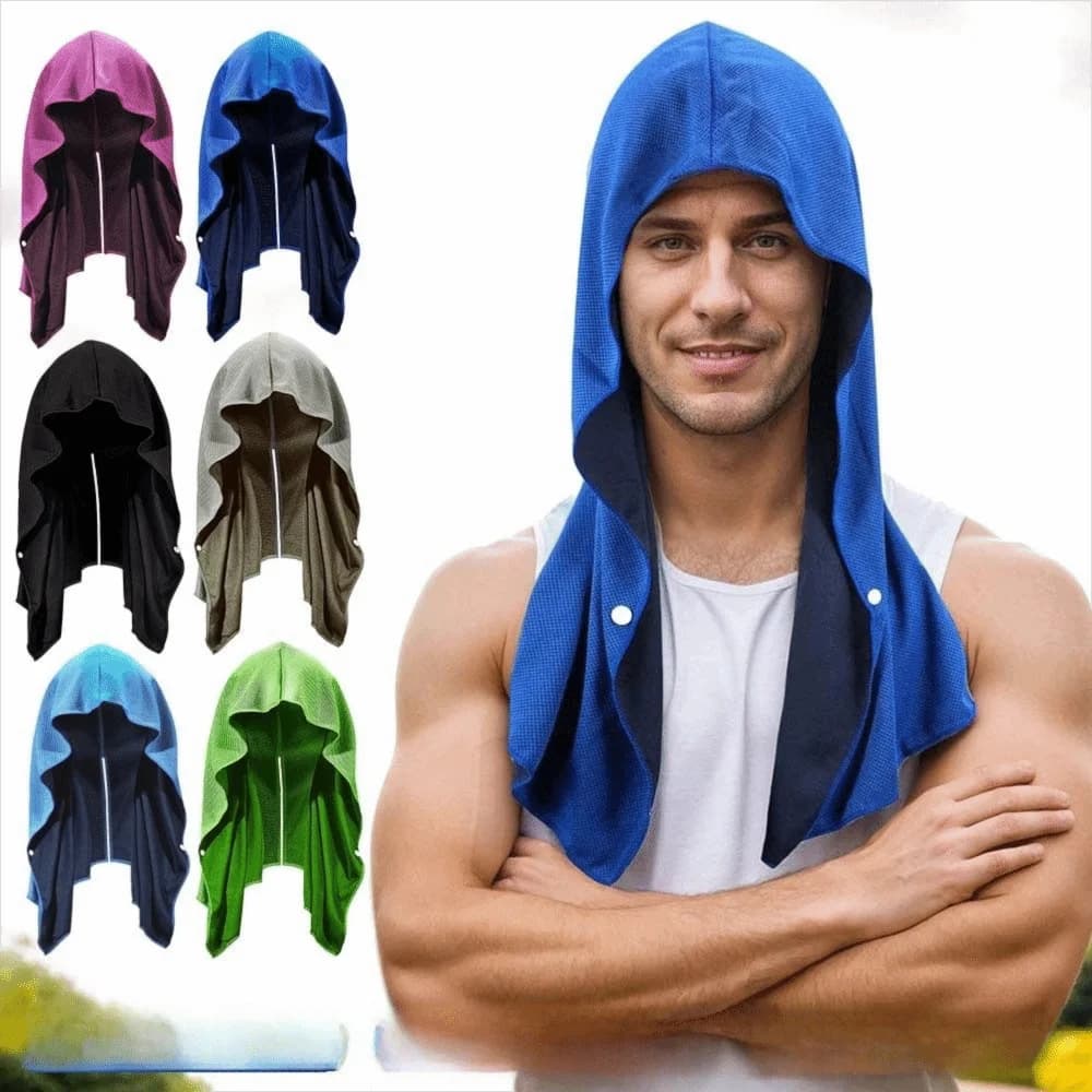 Workout Absorbent Cooling Towel UV Protection Anti Slip Cooling Hoodie Quick Dry Cool Feeling Sun Protection Towel Beach