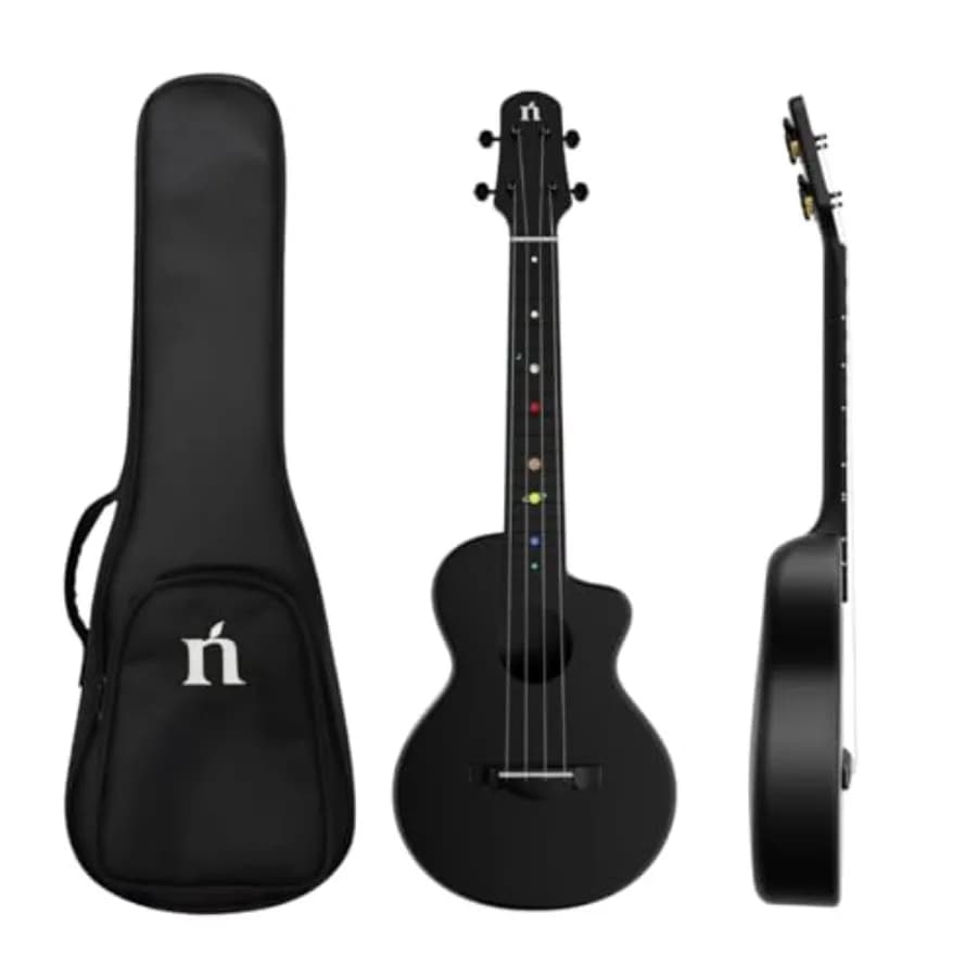 Ukulele da viaggio Asteroid Carbon Fiber da 23 pollici, fusione integrata con materiale composito in fibra di carbonio, leggero e portatile