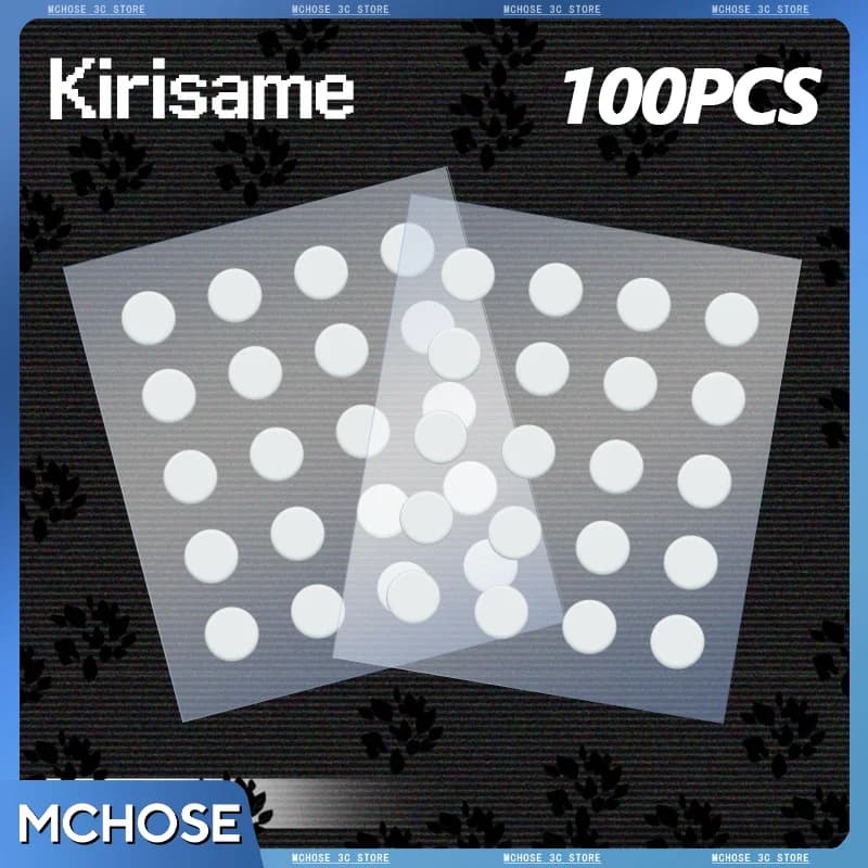 Pattini per mouse universali Kirisame in PTFE, 100 pezzi, piedini di ricambio per mouse da gaming con salviette alcoliche per la rimozione della colla