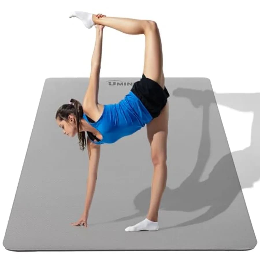 Tappetino da yoga grande per uomo e donna 72"x48"x2/5" Tappetino fitness in TPE extra spesso per allenamento in palestra a casa, antiscivolo, tappetino per esercizi ecologico per yoga, pilates, stretching, meditazione