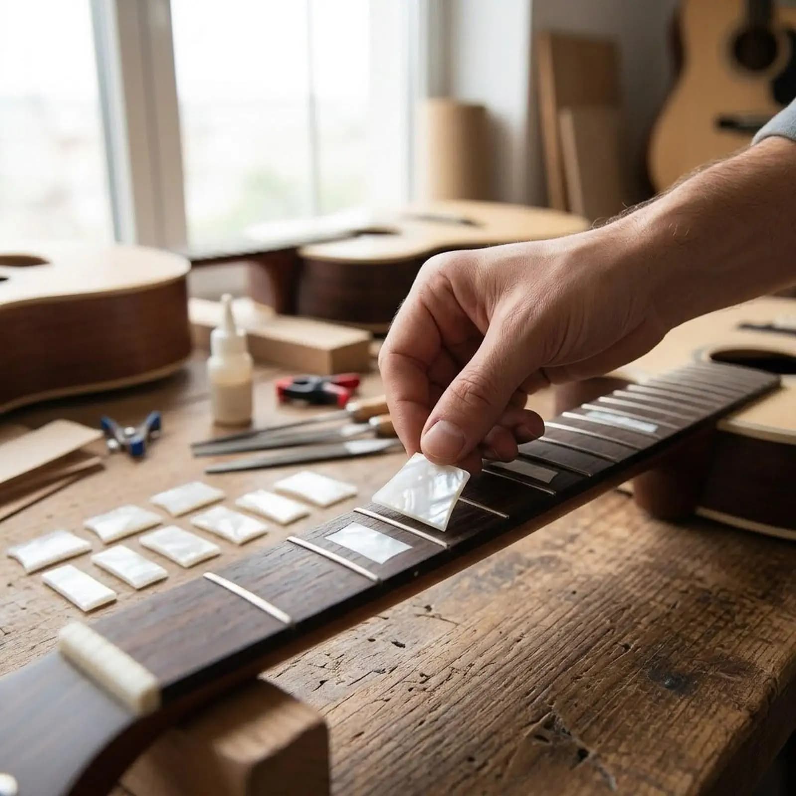Acrylic Guitar Fingerboard Markers Decorative Inlay Sticker Set Guitar Parts for Guitar Bass Ukulele