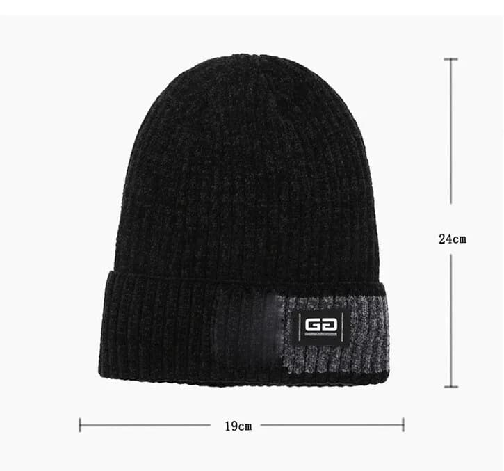Winter Knitted Hat Men Women Warm Thick Beanie Fleece Ski Cap Outdoor Thermal
