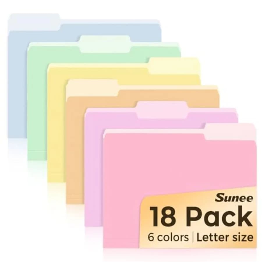 File Folders, 18 Pack Manilla Folders 8.5 x 11, Colo Folder Office Organization Home School Folders for Documents Files Paper,