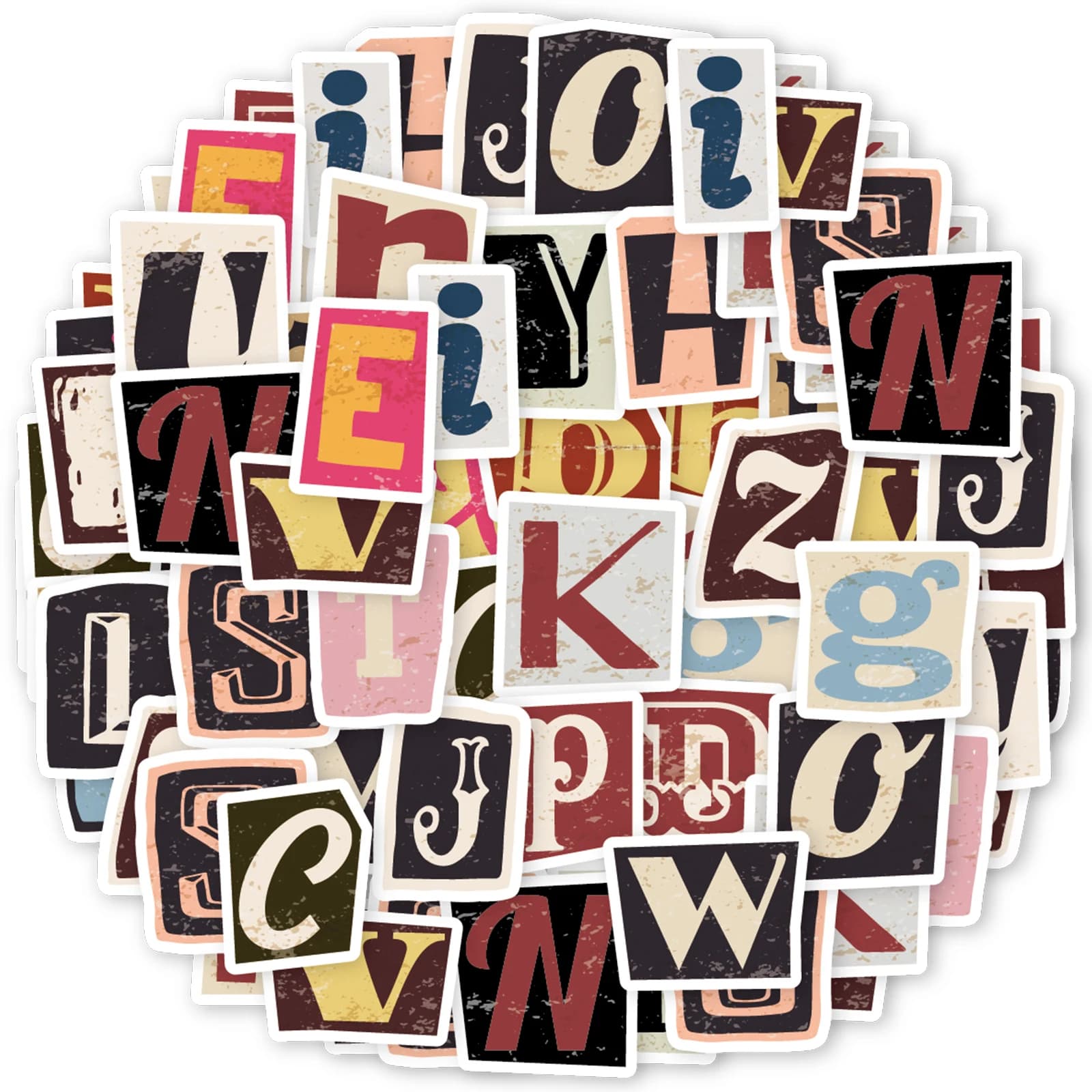 52-piece English-style stickers are suitable for laptops, cell phone cases, water bottles, suitcases, hand-made albums
