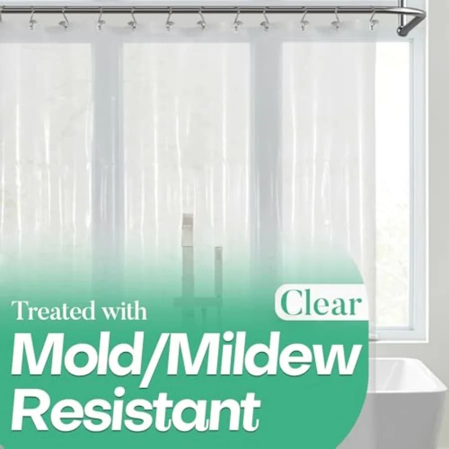 Clear Shower Curtain Liner with 3 Magnets, 72x72 Premium Flexible Sturdy Plastic Shower Curtain for Bathroom Lightweight, Water