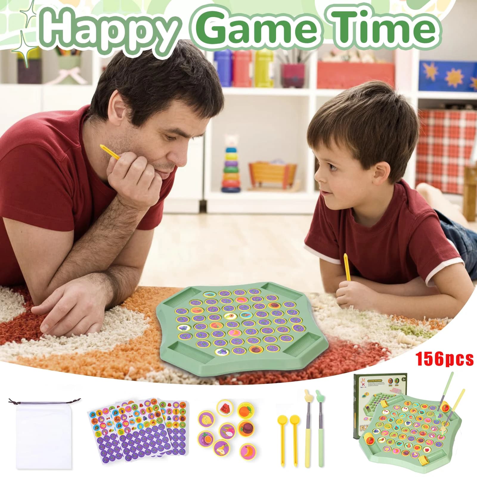 Animal Flip Chess Memory Chess Games Puzzle Table Game Chess Set Portable for Adults Kids Cognitive Training Gathering Activity