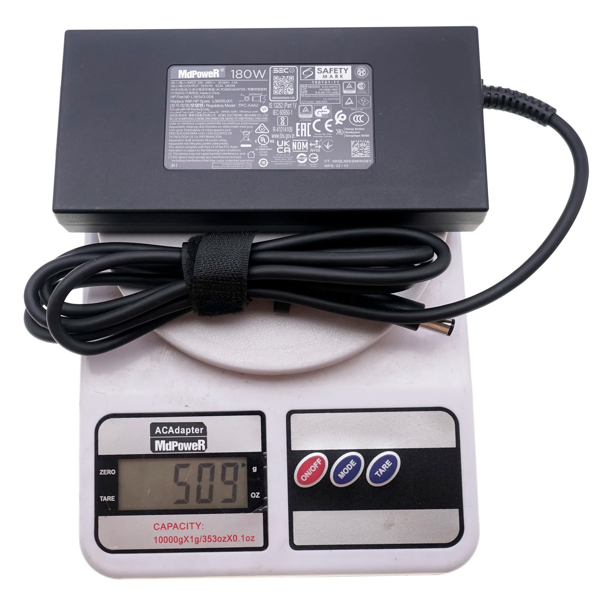TPC-AA62 180W for HP Laptop Power Supply AC Adapter L56543-004 Spare L56595-001 19.5V 9.23A 7.4x5.0mm Charger Original