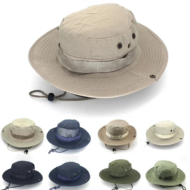 Cappello da sole per uomo e donna Cappello mimetico Sport all'aria aperta Cappello da sole da pescatore Cappelli da caccia per escursionismo da pesca 60 cm