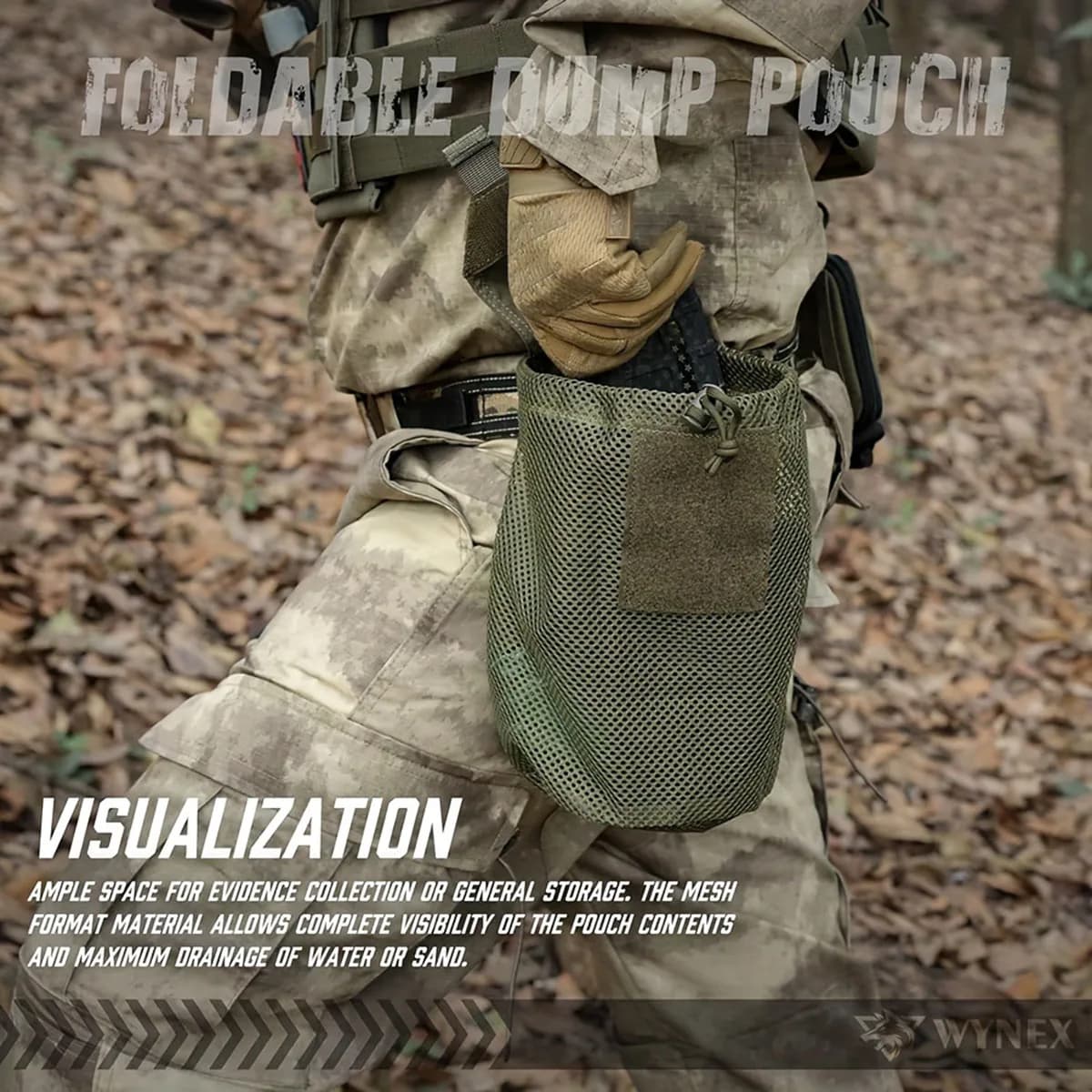 Foldable tactical glove rack MOLLE Tactical grid for water bottle bag on the net
