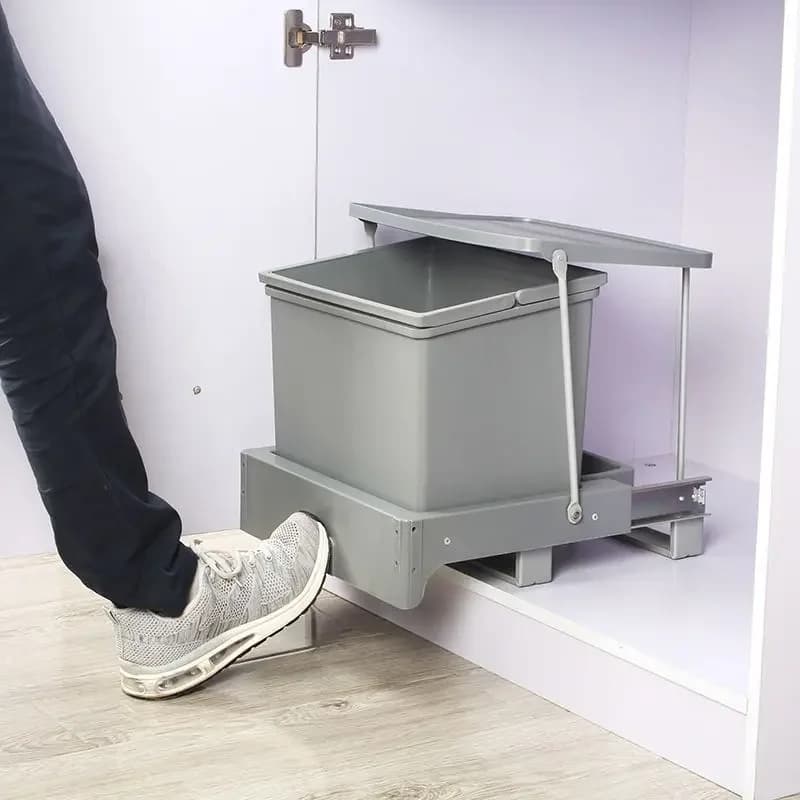 Kitchen Trash Can Household Pull Out Trash Can Sink Cabinet Bottom Garbage Bin Large Capacity Litter Bins Food Waste Disposal