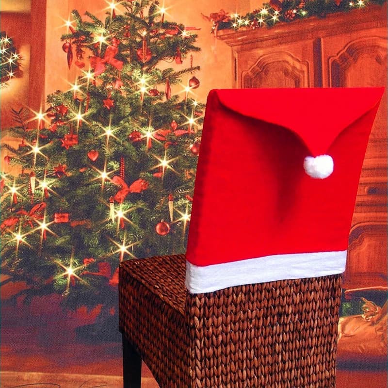 Modern Style Christmas Caps Christmas Decorations Soft Hat Non Woven Christmas Holiday Party Dining Chair Cover Decoration
