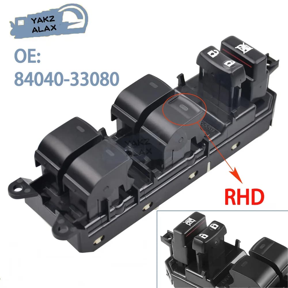 RHD 84040-33080 Interruttore di comando alzacristallo elettrico principale per Toyota Land Cruiser 200 Prado 150 Allion Camry Alphard Corolla