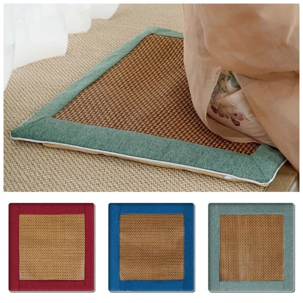 Thicken Breathable Rattan Seat Cushion Cool Comfortable Chair Pad Detachable Square Office Seat Pads Meditation