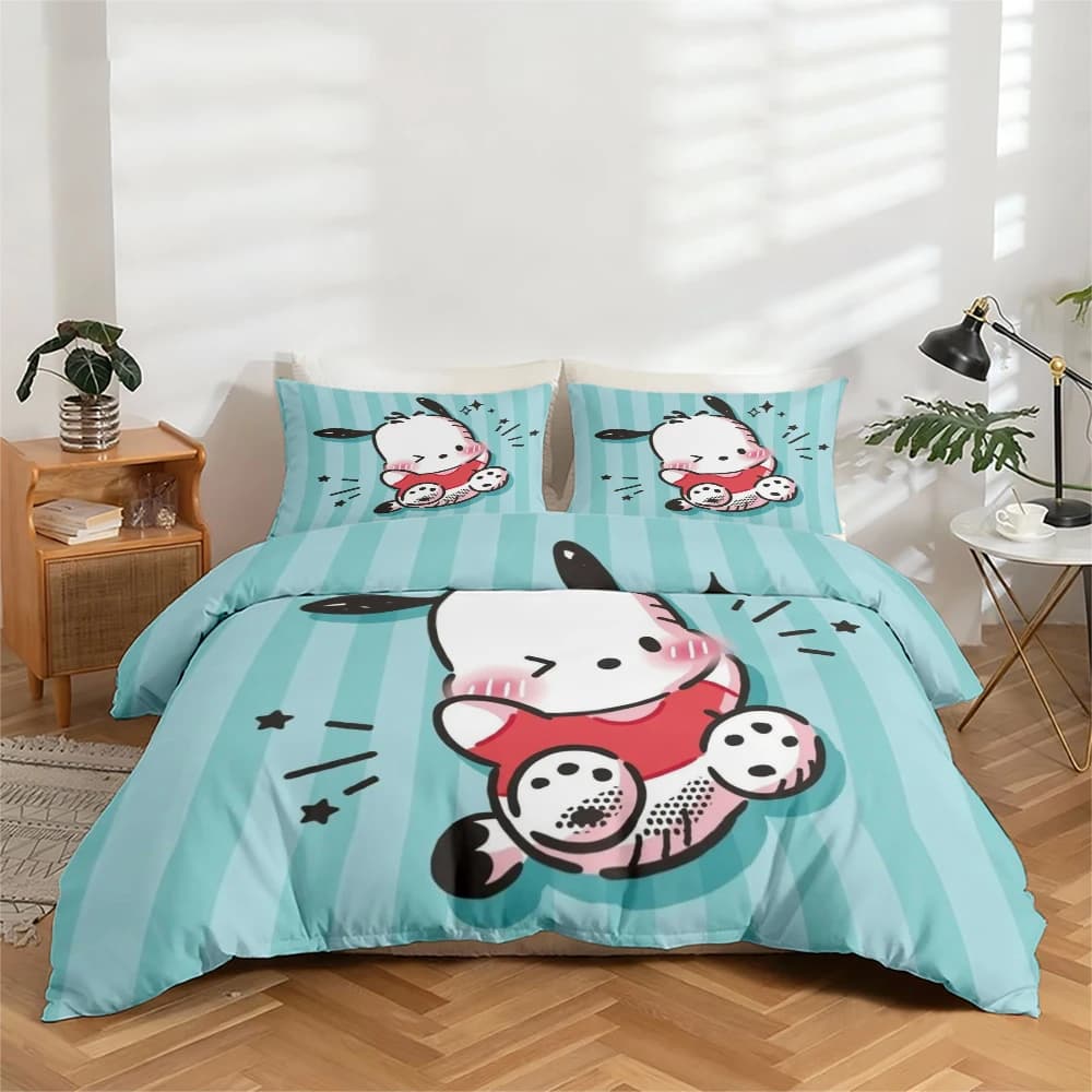 Set di biancheria da letto con stampa digitale ad alta definizione in 3 pezzi, set copripiumino con motivo Pacha Dog, include 1 copripiumino + 2 federe, adatto per camera da letto, camera degli ospiti, decorazione domestica, copripiumino + federa in fibra di poliestere, biancheria da letto ultra morbida, tessuto spesso, adatto a tutte le stagioni, lavabile in lavatrice