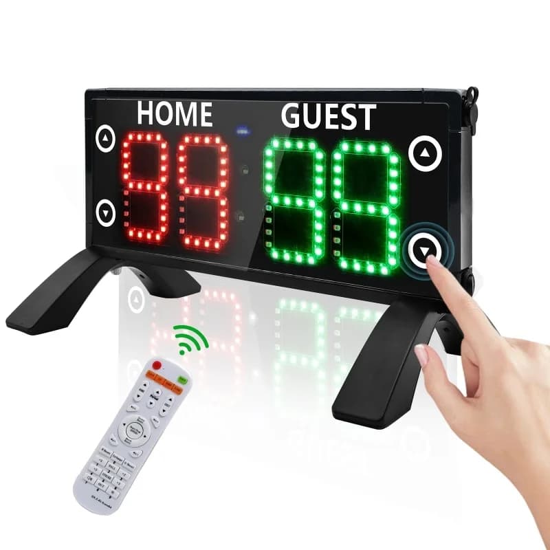 Prodotto di successo: Tabellone segnapunti elettronico portatile con controllo touch screen, tabellone digitale a LED per basket, padel, pallavolo, ecc.