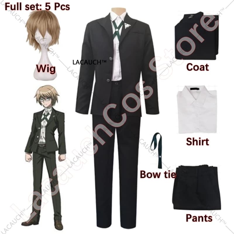 Anime Danganronpa Byakuya Togami Costume Cosplay Short Wig Dangan Ronpa Man Women Uniforms Jacket Shirts Halloween Dress