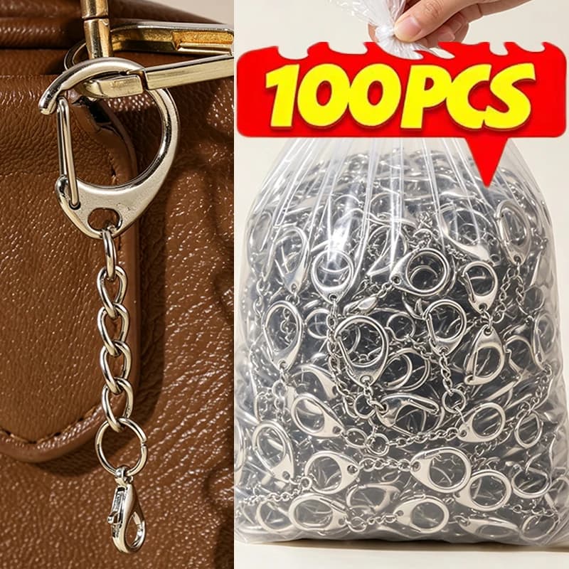 10/100pcs C Shaped Clasps Key Ring Lobster Clasp Keychains Connector Hook For DIY Jewelry Making Finding Key Chain Accessories