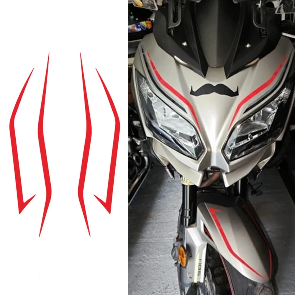 Adesivi per moto curvy Moto Elettrocar Cappuccio anteriore Faro Decorazione per casco da corsa Decalcomanie durevoli resistenti alle intemperie