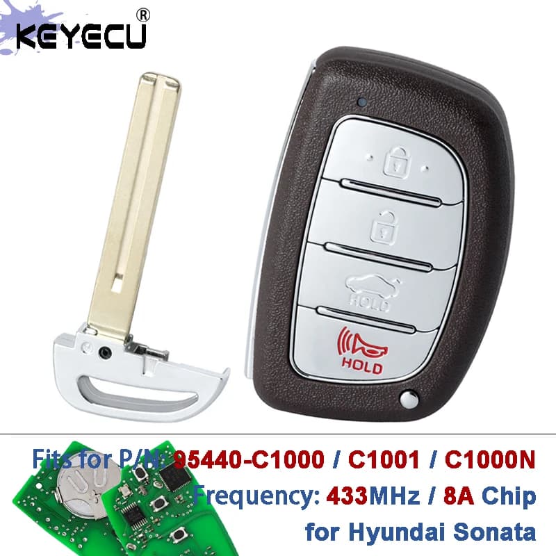 KEYECU 95440-C1000N 95440-C1001 95440-C1000 434MHz 8A Chip FCC ID: CQOFD00120 Telecomando Intelligente per Hyundai Sonata 2015-2019