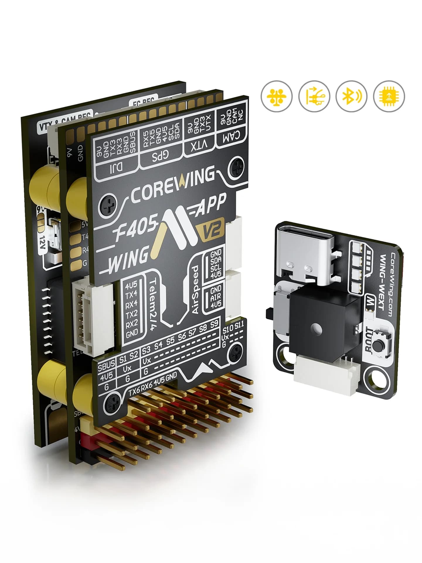 COREWING F405V2 Controllo di Volo ad Ala Fissa V2 8G Compatibile con App SpeedyBee CoreWing Prodotto in Cina Parti per Droni da Corsa