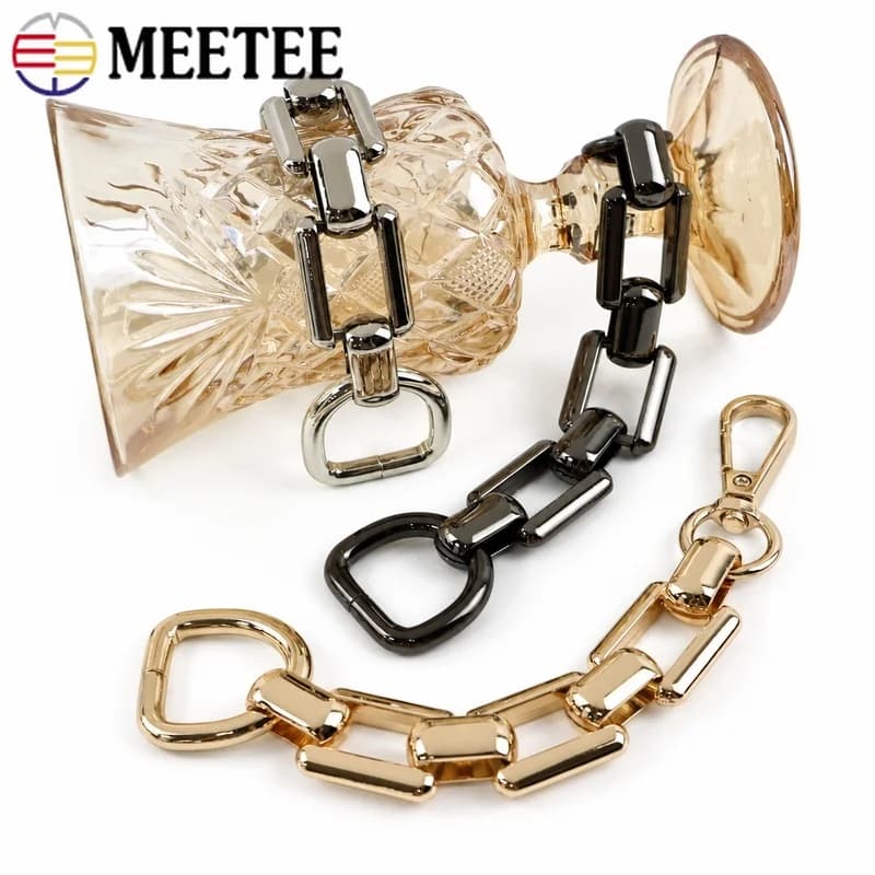 2/10Pc 18cm Bag Extender Chain Metal Lobster Adjust Buckle Shoulder Strap Connect O D Ring Replace Hook DIY Hardware Accessories