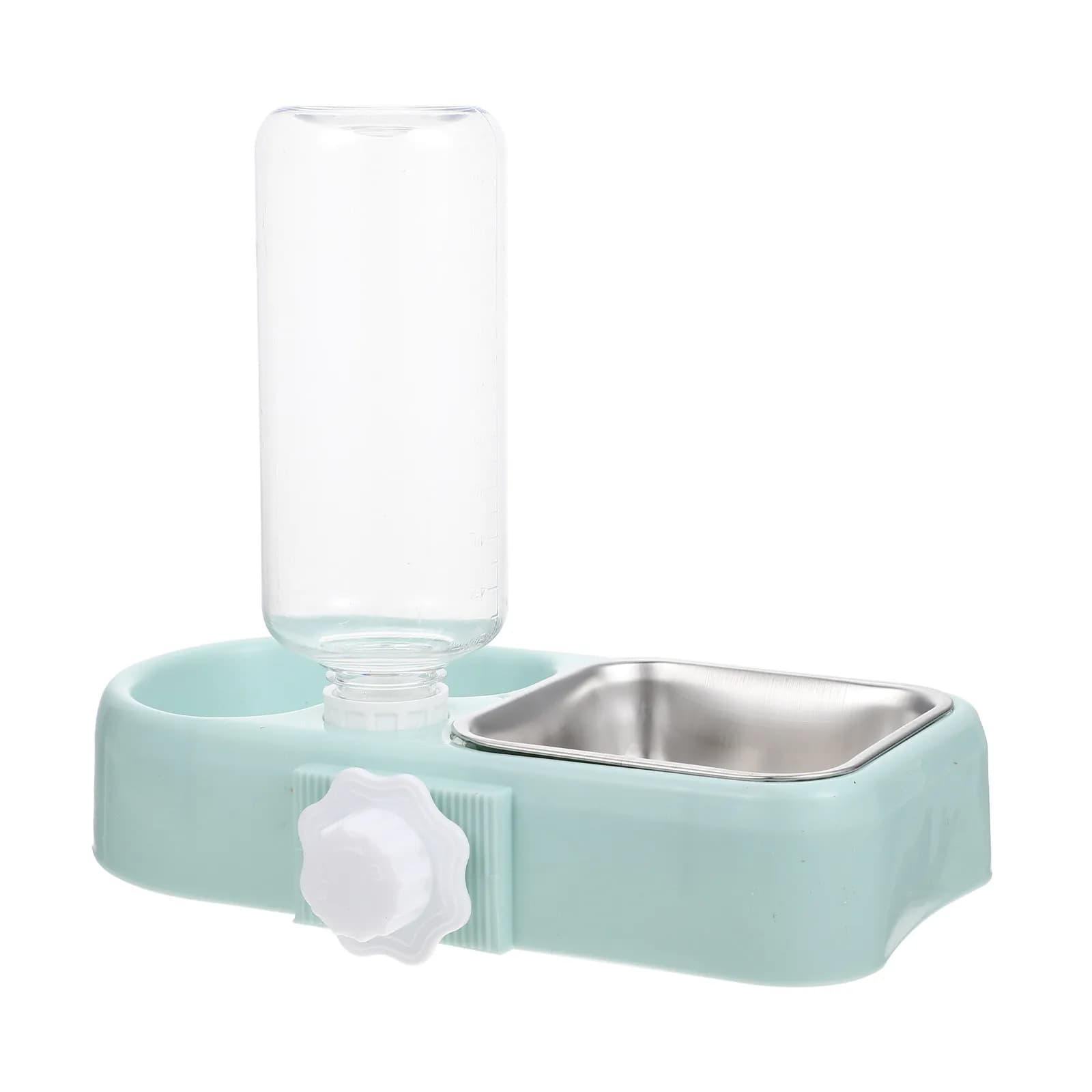 Set di 1 Ciotola Distributore Automatico di Cibo e Acqua a Doppia Funzione per Gatti, Cani e Conigli, Appendibile e Rimovibile per Facile Pulizia