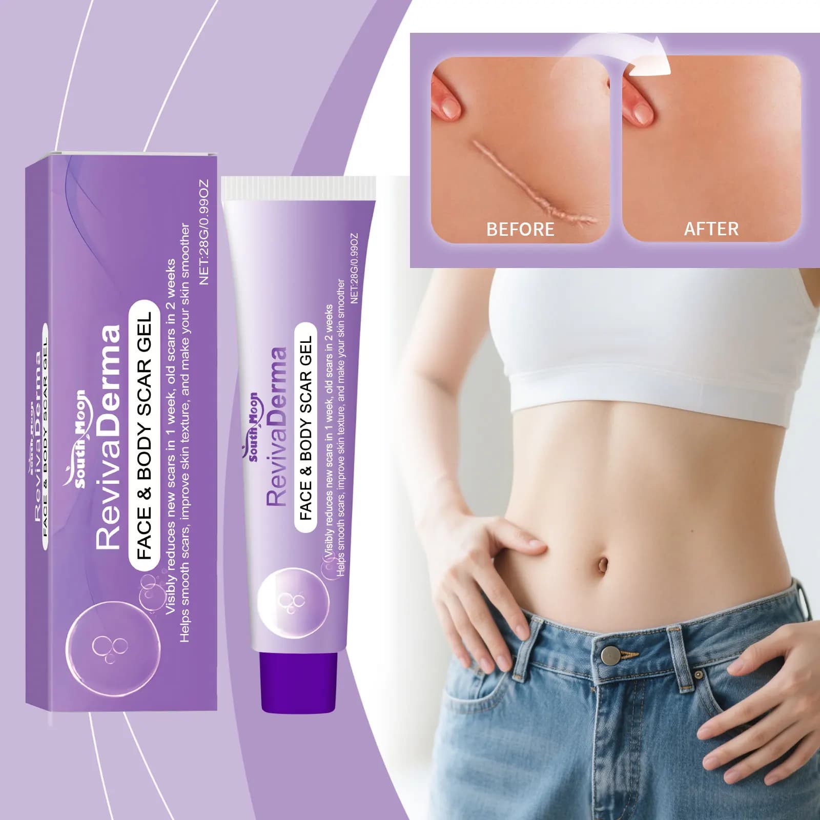 Gel per la cura del corpo ammorbidente e levigante delle cicatrici della pelle Cura delicata Gel per la cura della pelle idratante levigante per la pelle del corpo