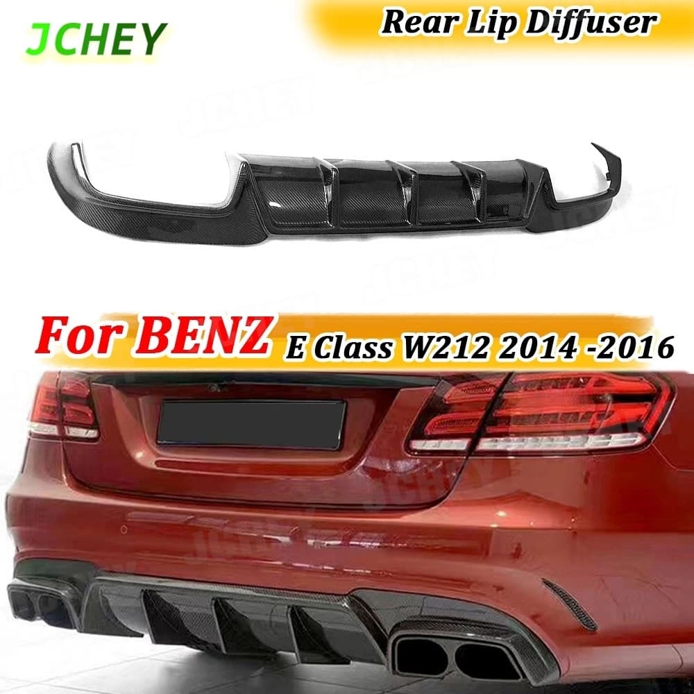 JCHEY Carbon Fiber Backpack Spoiler Diffuser For Benz Class E W212 E260 E300 E400 E63 For AMG Sport 2014 -2016 FRP