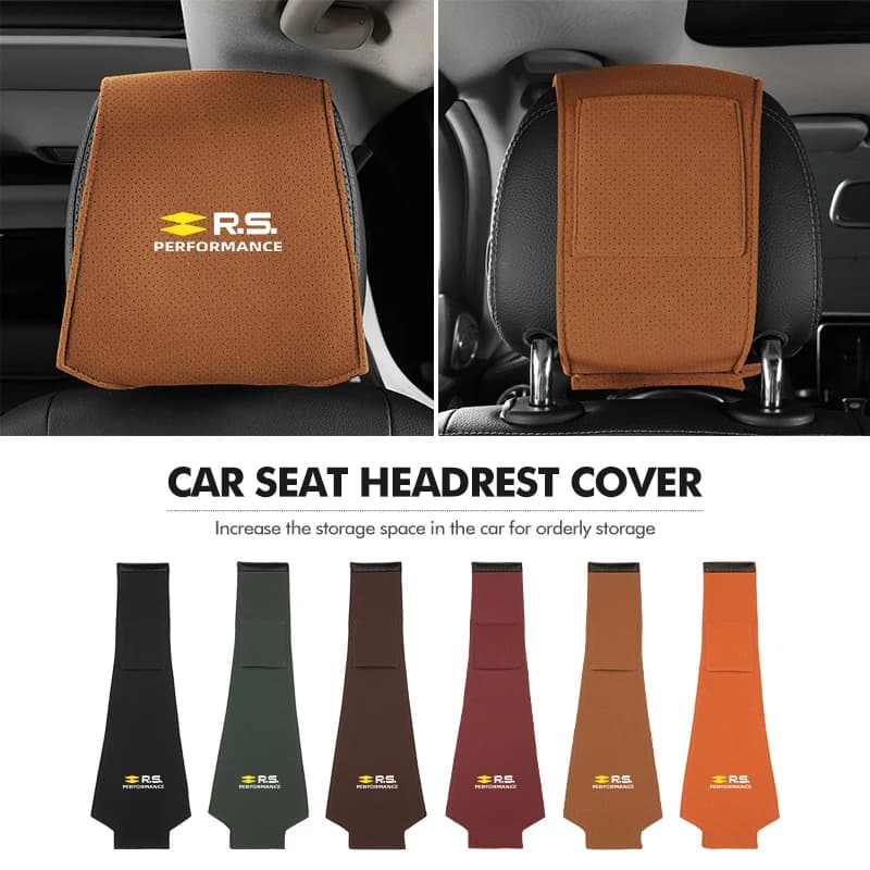 1pcs Car Styling Seat Headrest Pillow Cover Interior Accessories For Renault RS Kadjar Captur Clio Megane 2 3 4 RS Koleos Logan