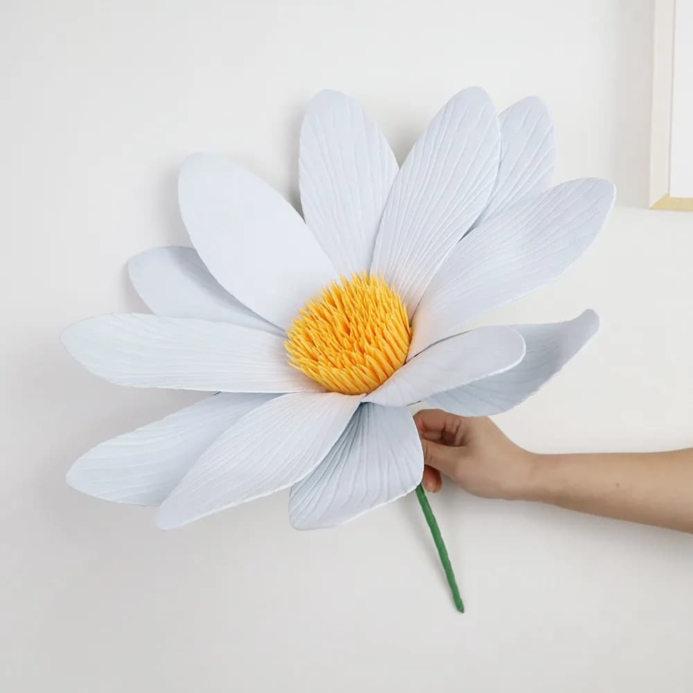Nuovi Fiori Artificiali Giganti in EVA da 45cm, Margherite Finte per Decorazioni Fotografiche, Rami di Fiori Grandi per Scenografie Matrimoniali