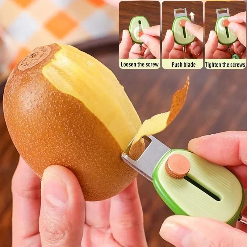 Mini pelapatate portatile scalabile in acciaio inossidabile Portachiavi Coltello per sbucciare frutta Peeling Gadget da cucina Accessori per utensili