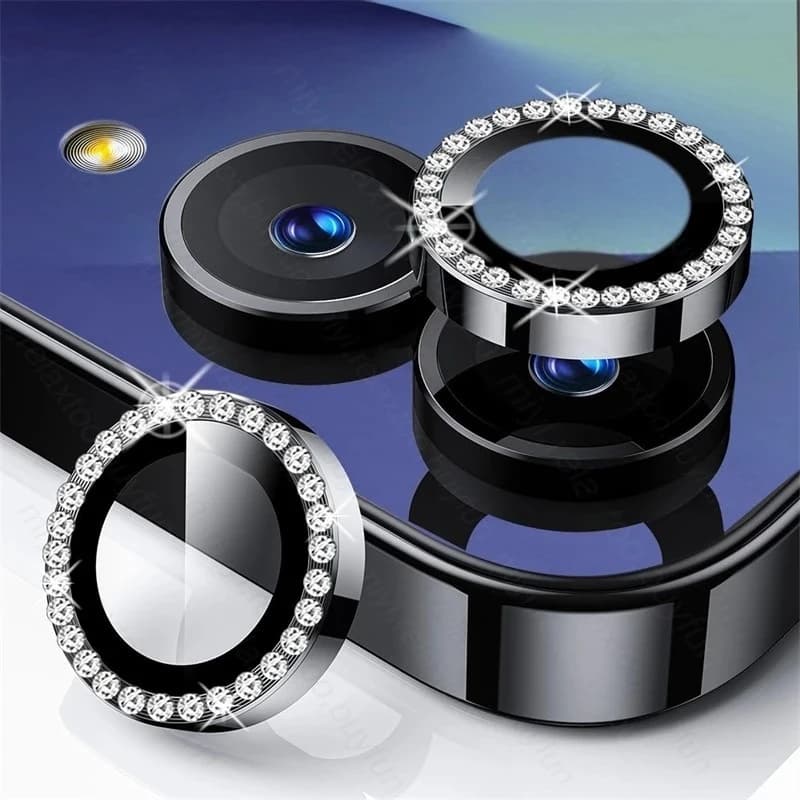 Protezioni in vetro per fotocamera con anello in metallo e cristalli di lusso Ziai per Samsung Z Flip 7 Flip7 5G, compatibili con la custodia Galaxy