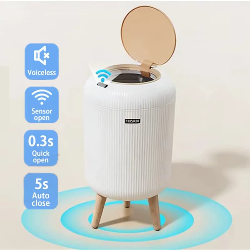 Cestino Automatico con Sensore da 10L, Bidone Elettrico Senza Contatto Intelligente per Cucina e Bagno, Secchio Impermeabile con Coperchio, Cestino per Rifiuti Domestici