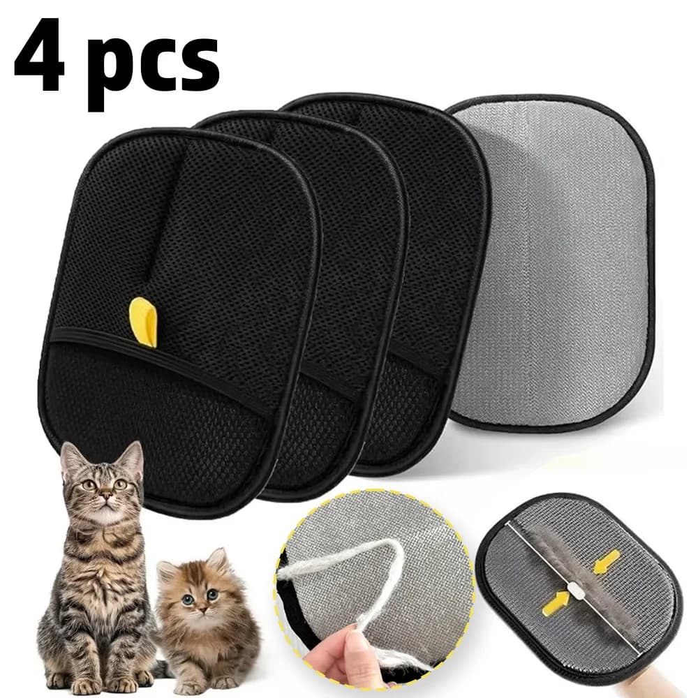 Pet Hair Cleaning Removal Gloves Pet Double-sided Grooming Glove Reusable Tool Sofa Carpets Cat Dog Hair Cleaning Tools 1~4pcs