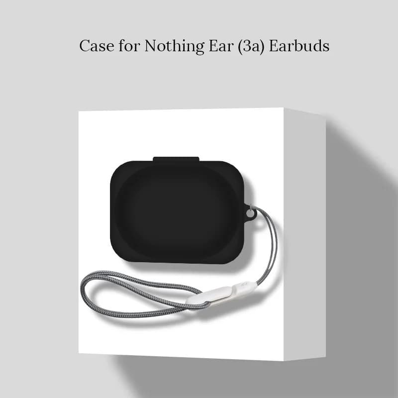 Soft Silicone Case for Nothing Ear(3a) Wireless Earbuds, Shockproof Protective Cover with Adjustable Anti-Lost Wrist Lanyard