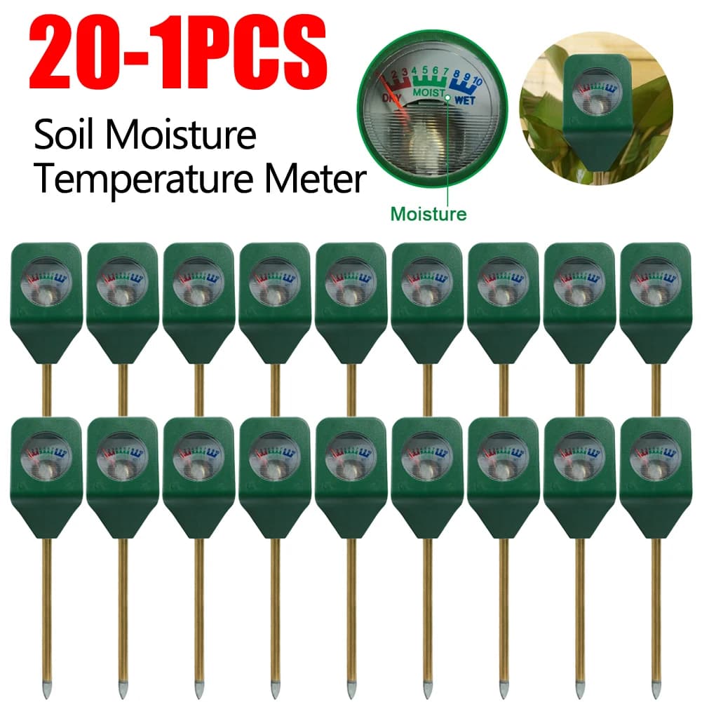 Moisture Meter 20-1 Pieces, Mini Hygrometer Portable, Garden Tester, Plants, Flowers, Analyzer and Detector for Land in Interior Jar