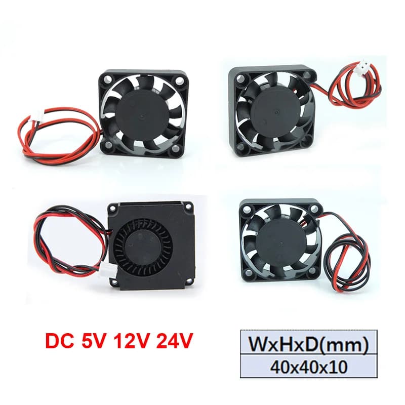 Ventola di Raffreddamento per Stampante 3D, Soffiatore 4010 40x40x10mm con Cuscinetto Idraulico, Ventole Brushless DC 12V 24V per Stampante 3D A7