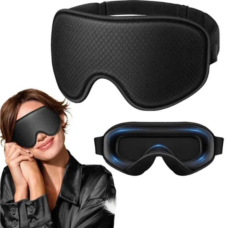 3D Blackout Breathable Sleep Mask, Soft Comfortable Eye Mask with Adjustable Strap Unisex