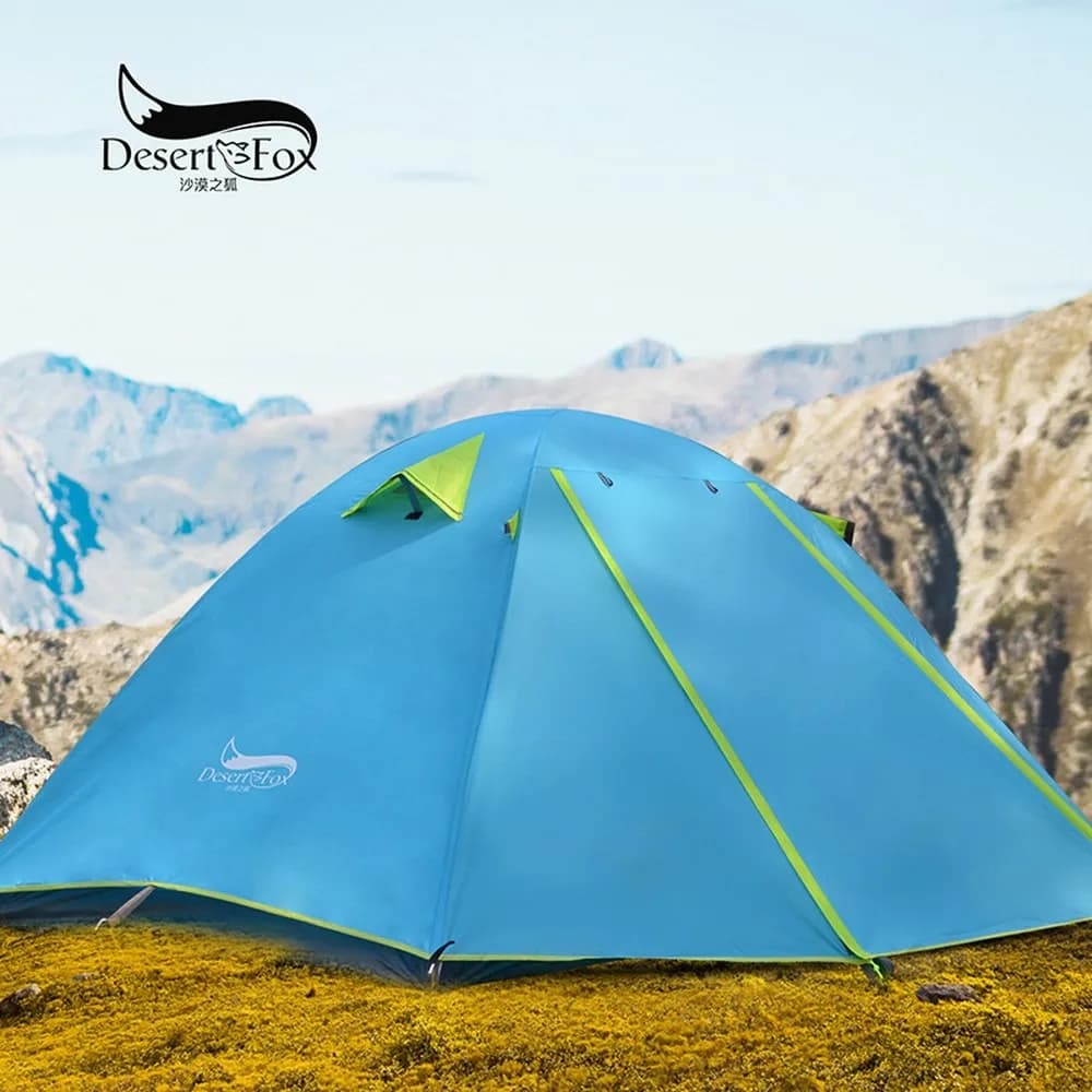 Double Layer Camping Tent for 2 Person, Lightweight Aluminum Pole, Waterproof Outdoor Shelter