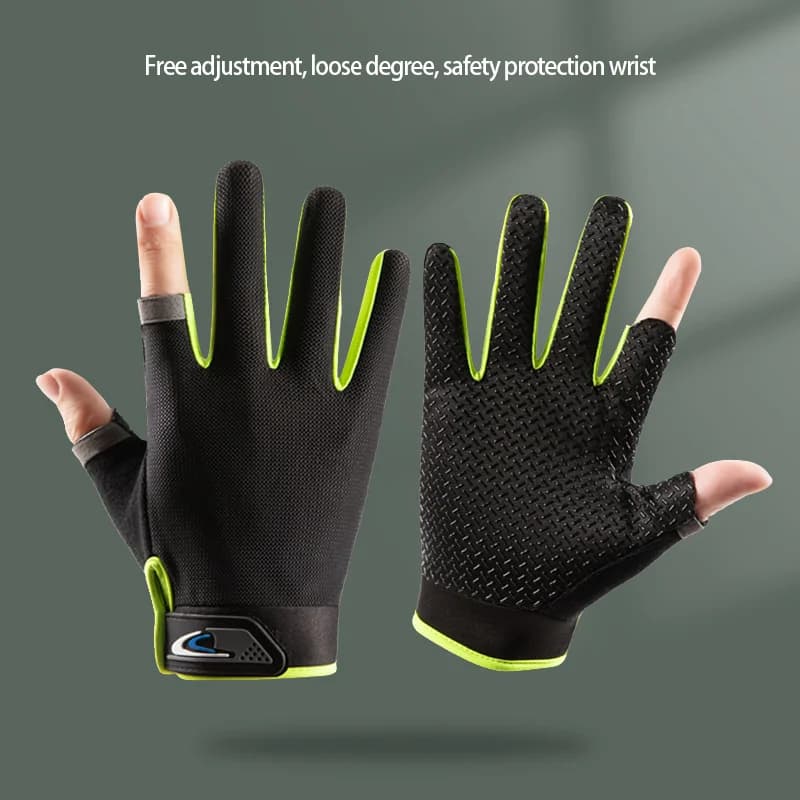 Summer Fishing Gloves compatible with two fingers touchscreen for men and women Cycling Gloves and fitness breathable sun proof anti-slip breathable