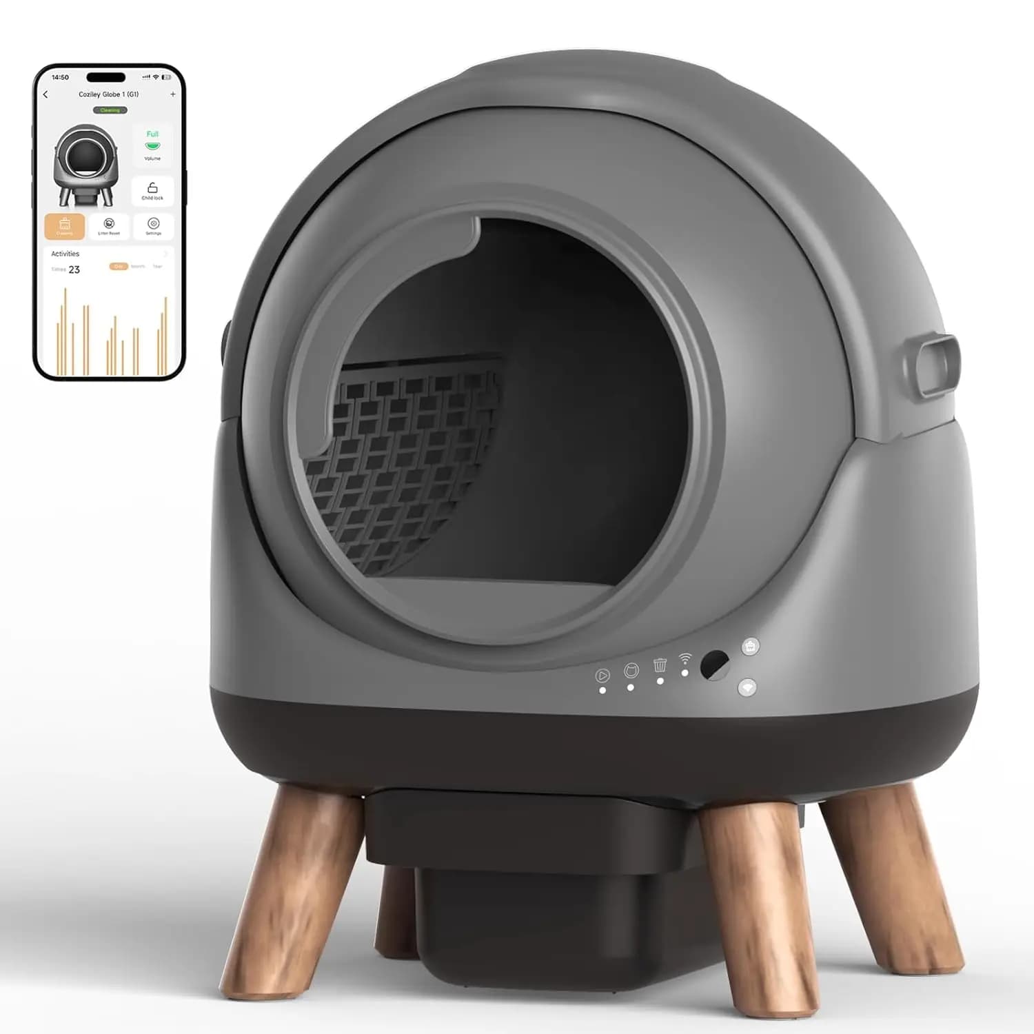 Lettiera autopulente G1 per gatti multipli, robot automatico con controllo tramite app intelligente, cura personalizzata degli animali domestici